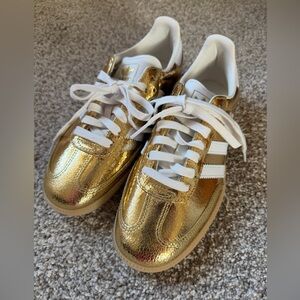 NWOT Adidas OG Metallic Gold Core White Samba Sneakers Shoe Sz 8.5